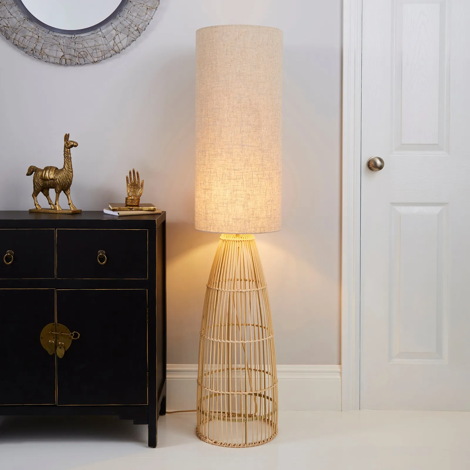Cortado Natural Wicker Floor Lamp Natural