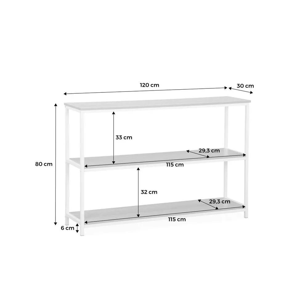 sweeek 3-level Industrial Bookcase With Wood & Metal Effect in Black 5