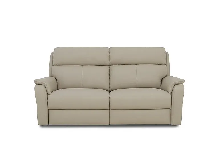 Vito Leather 3 Seater Recliner Sofa with Headrests and Power Lumbar - Torello Fango