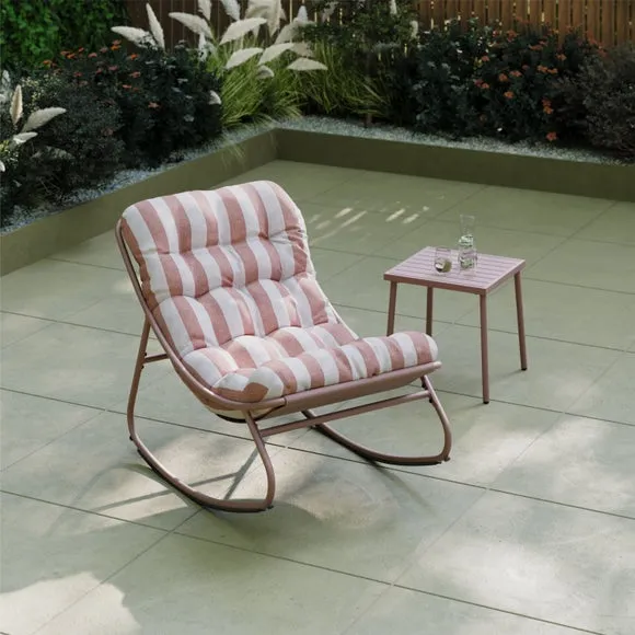 Rocking Chair with Striped Cushion 2