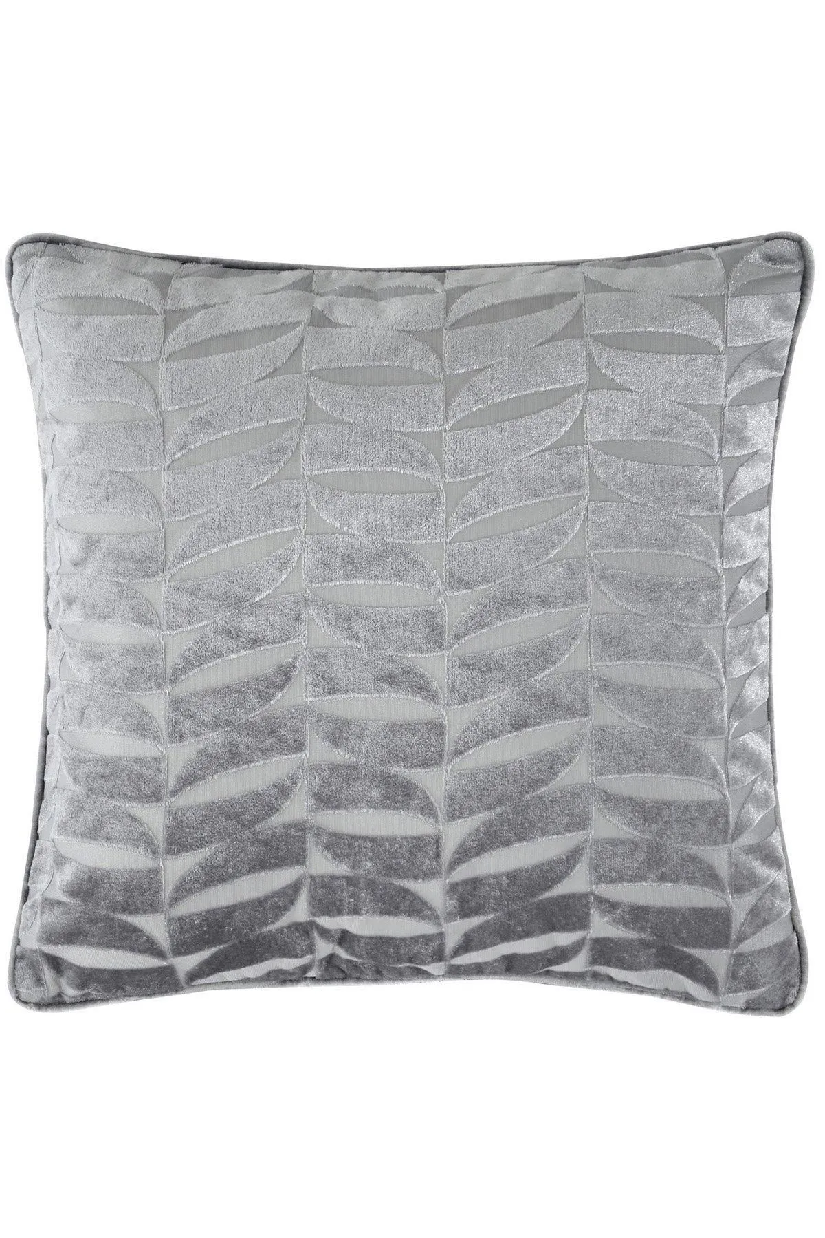 Curtina 'Kendal' Retro Geo Jacquard Woven Filled Cushion in Silver
