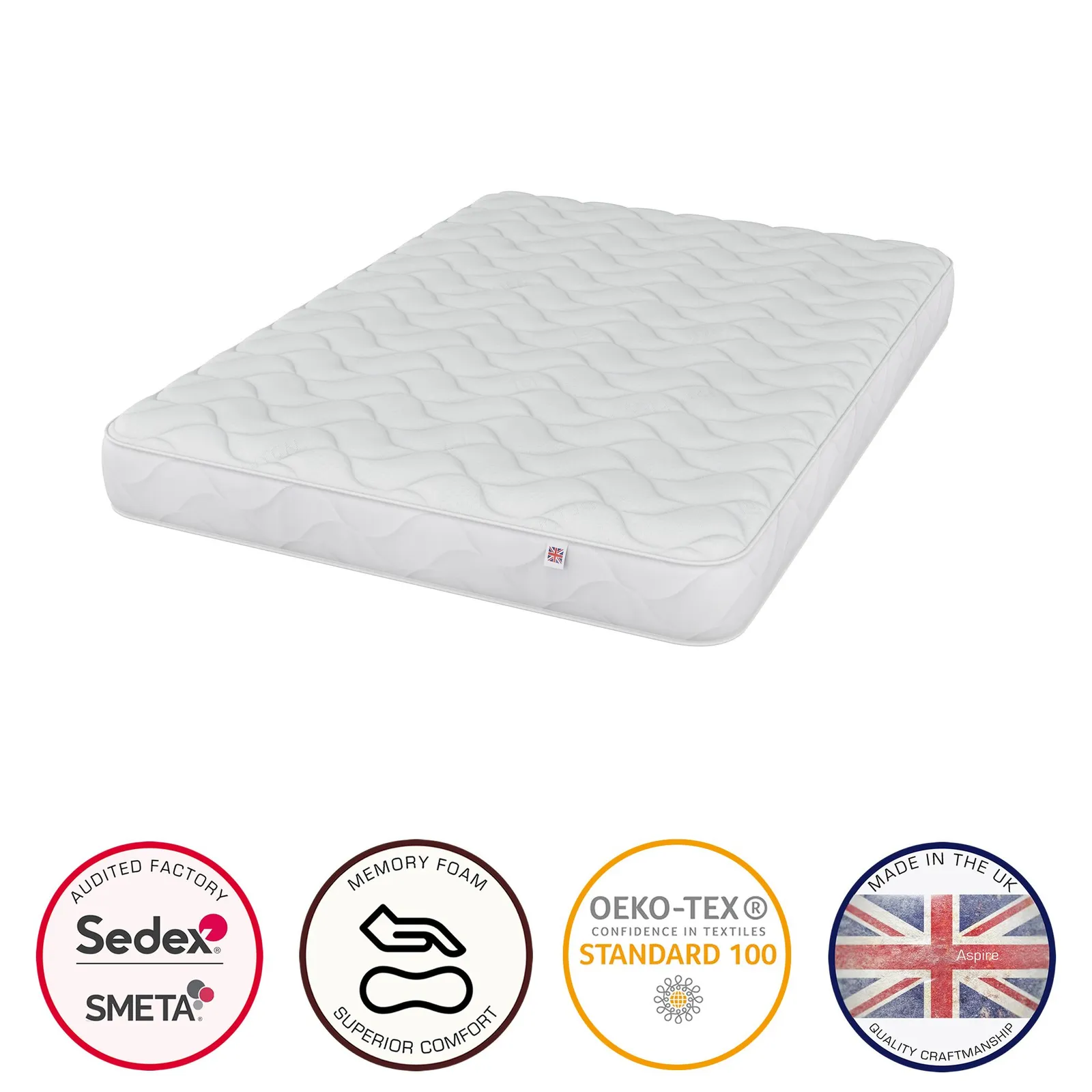 Catherine Lansfield Bonnell Luxe Memory Foam Hybrid Mattress in White 2