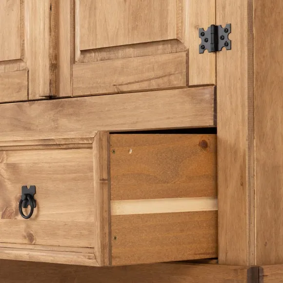 Corona Double 1 Drawer Wardrobe, Pine 5