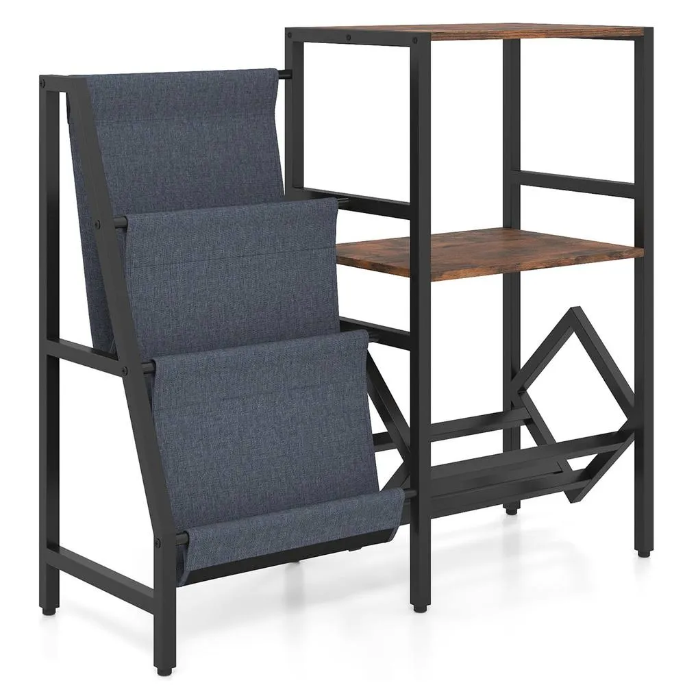 Costway Large Capacity Vinyl Holder with Metal Frame in Brown