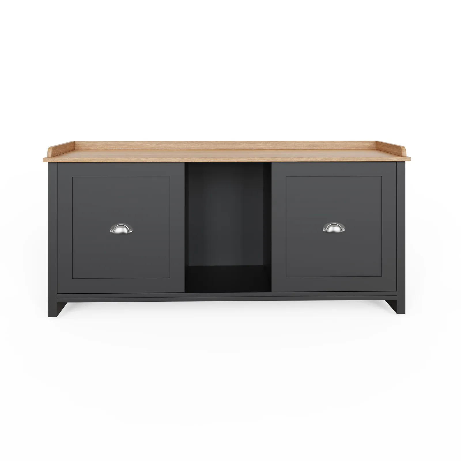GFW Lancaster 2 Door Shoe Bench in Black 3