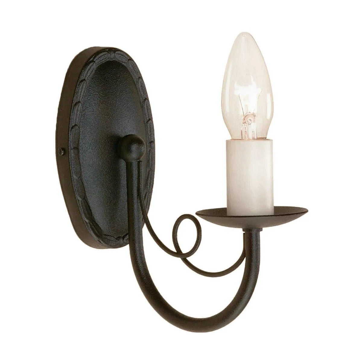 Netlighting Minster 1 Light Indoor Candle Wall Light Black E14