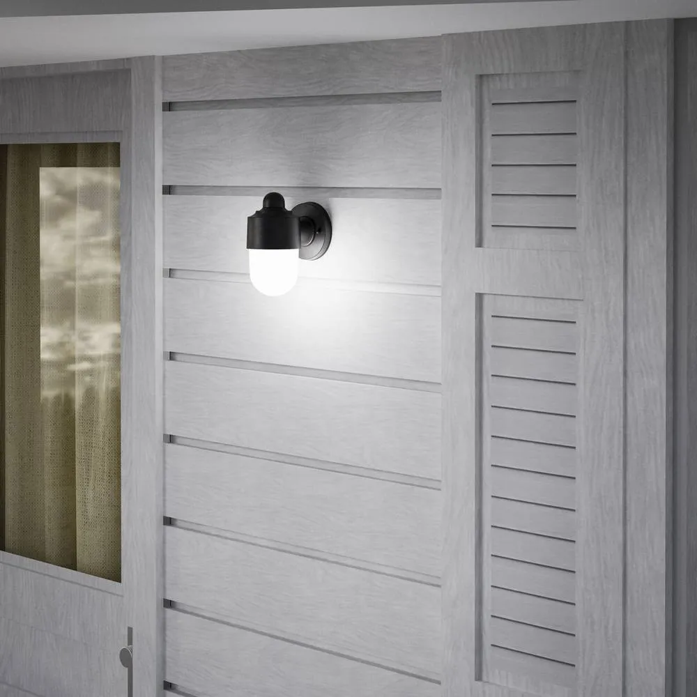 Netlighting Alan Round Outdoor Wall Lantern Black E27 15W IP44 2