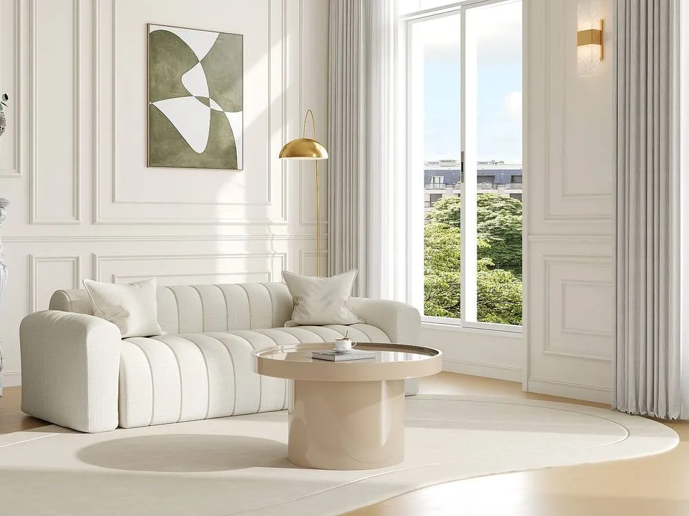 Vente-unique MDF Coffee Table - Lacquered Beige - SYBEVA 3