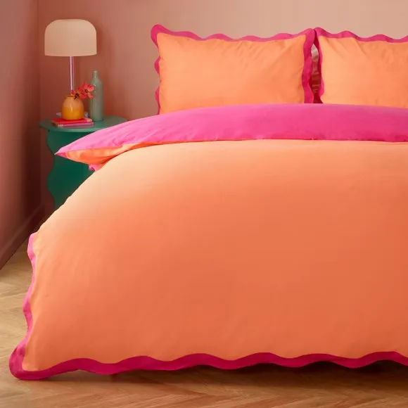 furn Wiggle Scallop Duvet Set Single, Pink 3