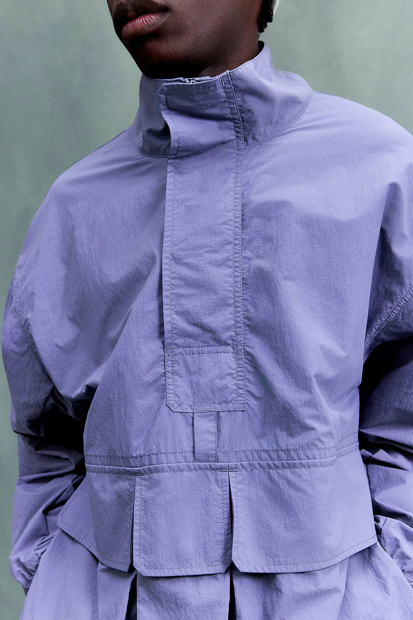 Snow Peak Light Blue Nylon Double Rip Anorak - Light Blue Medium 5