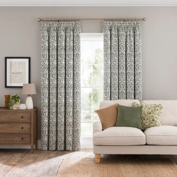 Alora Chenille Thermal Pencil Pleat Curtains 2