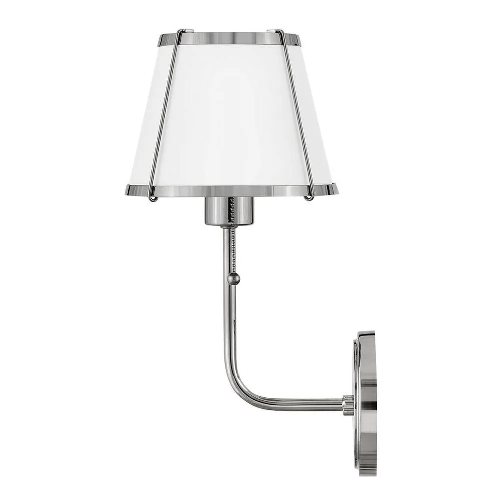 Netlighting Hinkley Clarke Wall Lamp Shade Nickel White Metal Shade 1x E27 in Grey 2