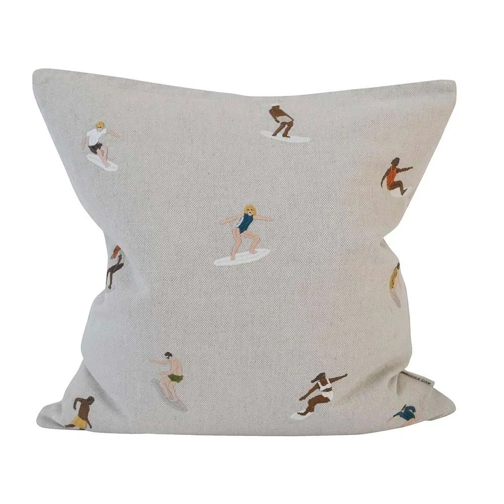 Fine Little Day Surfers Embroidered Cushion 45 x 45cm 2