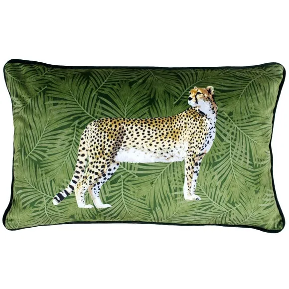 Paoletti Green Cheetah Botanical Cushion