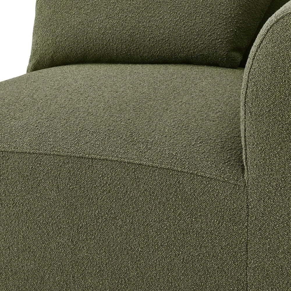 FurnitureboxUK Drift Boucle Fabric 5 Seater L-Shaped Modular Corner Sofa in Green 4