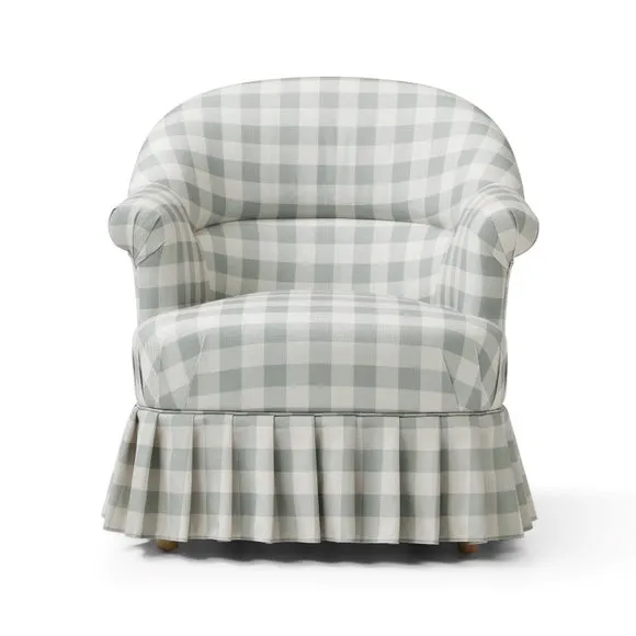 Goldie Frill Gingham Check Print Accent Chair 6