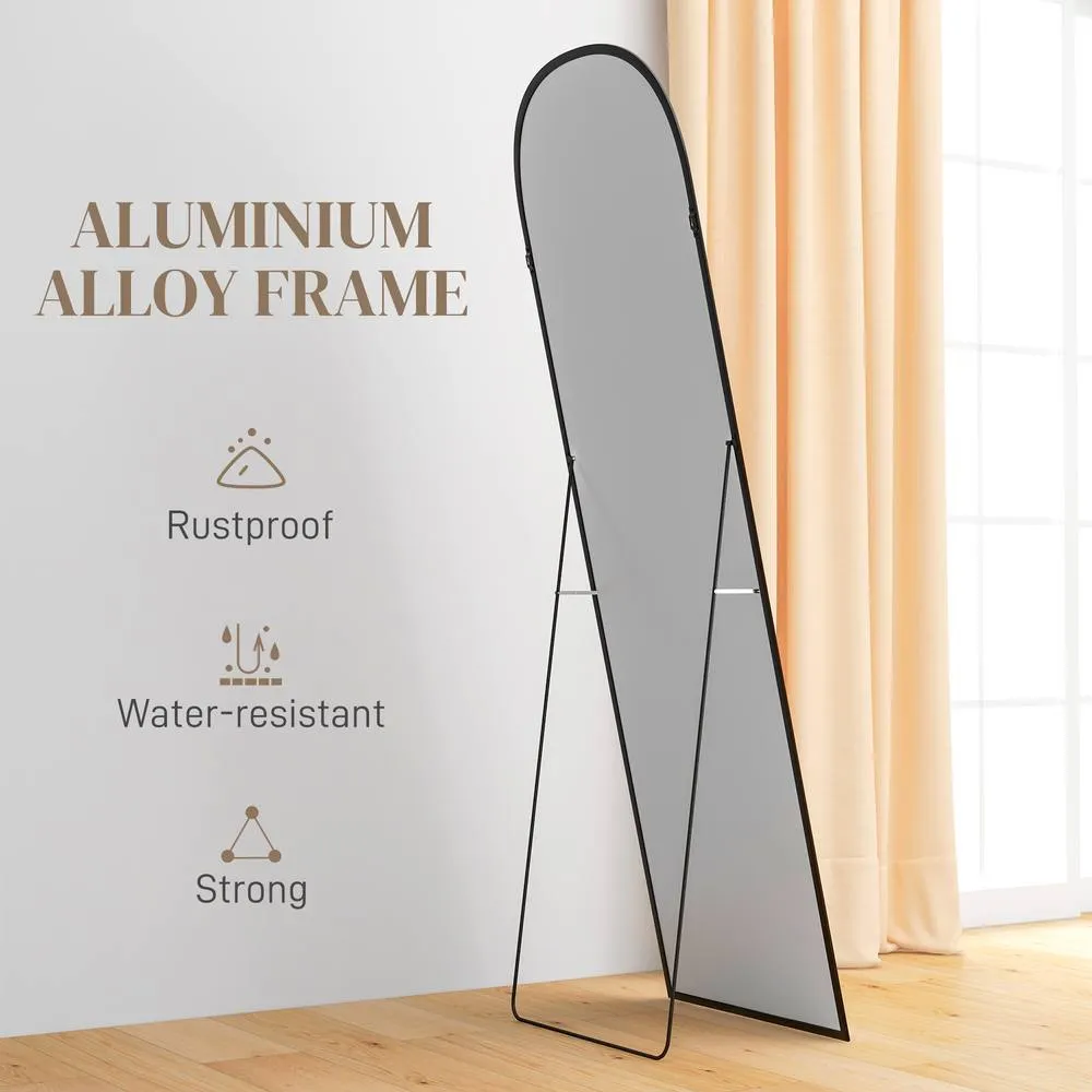 HOMCOM Full Length Mirror Hanging or Leaning Freestanding Floor Mirror in Black 6