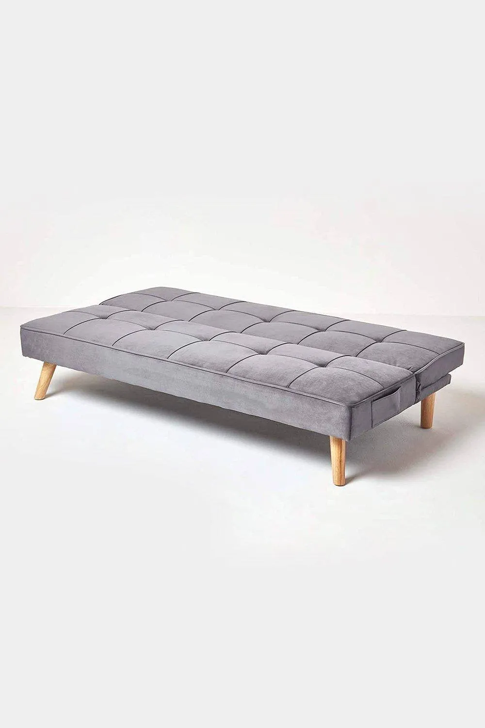 Homescapes Bower Velvet Sofa Bed in Dark Grey 3