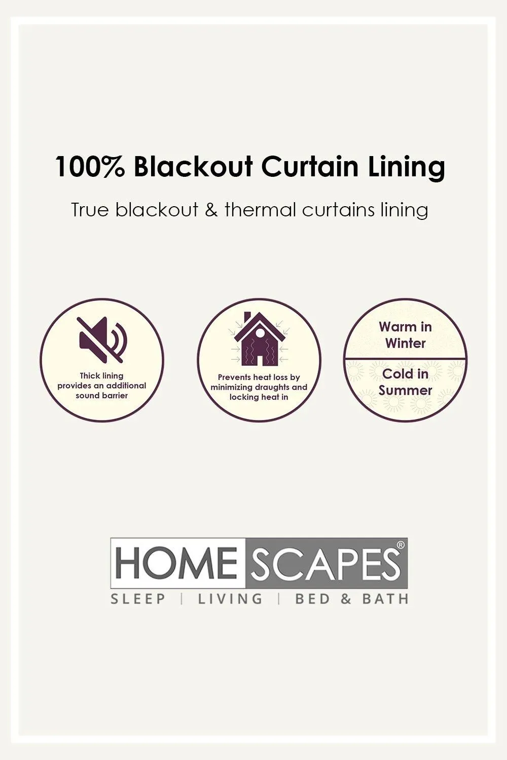 Homescapes 100% Blackout Curtain Lining Pair 3-Pass Coating in Grey 6