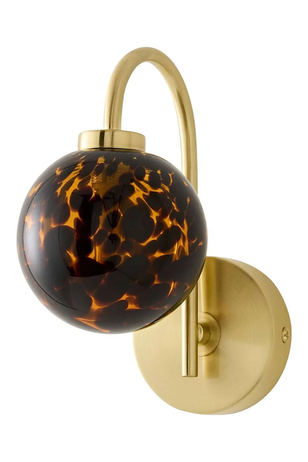 ValueLights Chiara Leopard Print Hand Blown Glass Globe Shade Wall Light in Gold 6