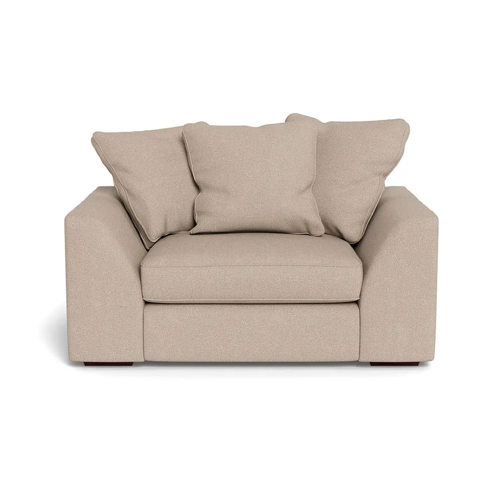 Heal's Cumulus Loveseat Boucle Tweed Pearl Black Feet