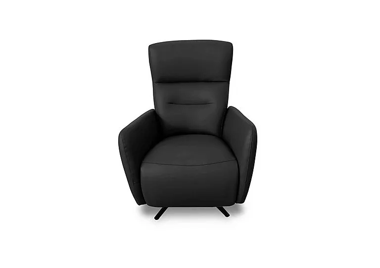 Designer Chair Collection Le Mans Leather Dual Power Recliner Swivel Chair - Classic Black