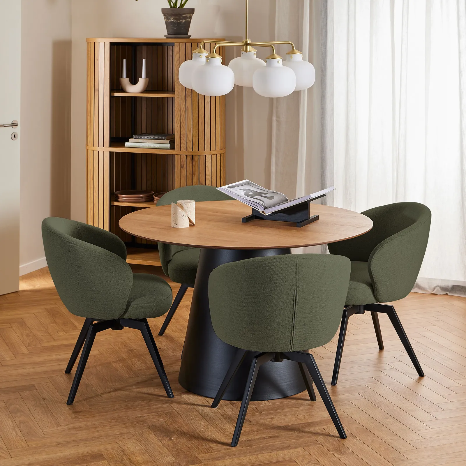 Furniture To Go Darlene Dining Chair with Armrest & Swivel Function in Green 5