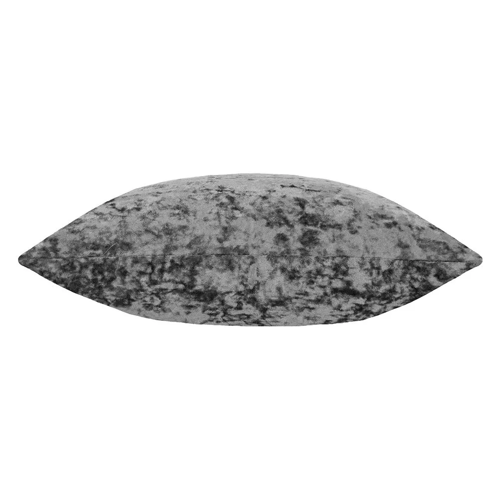 Paoletti Verona Crushed Velvet Sqaure Polyester Filled Cushion in Grey 2