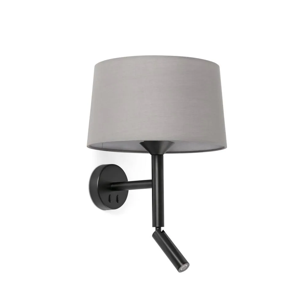 Netlighting Windsor Reading Wall Light Black Grey 1x E27