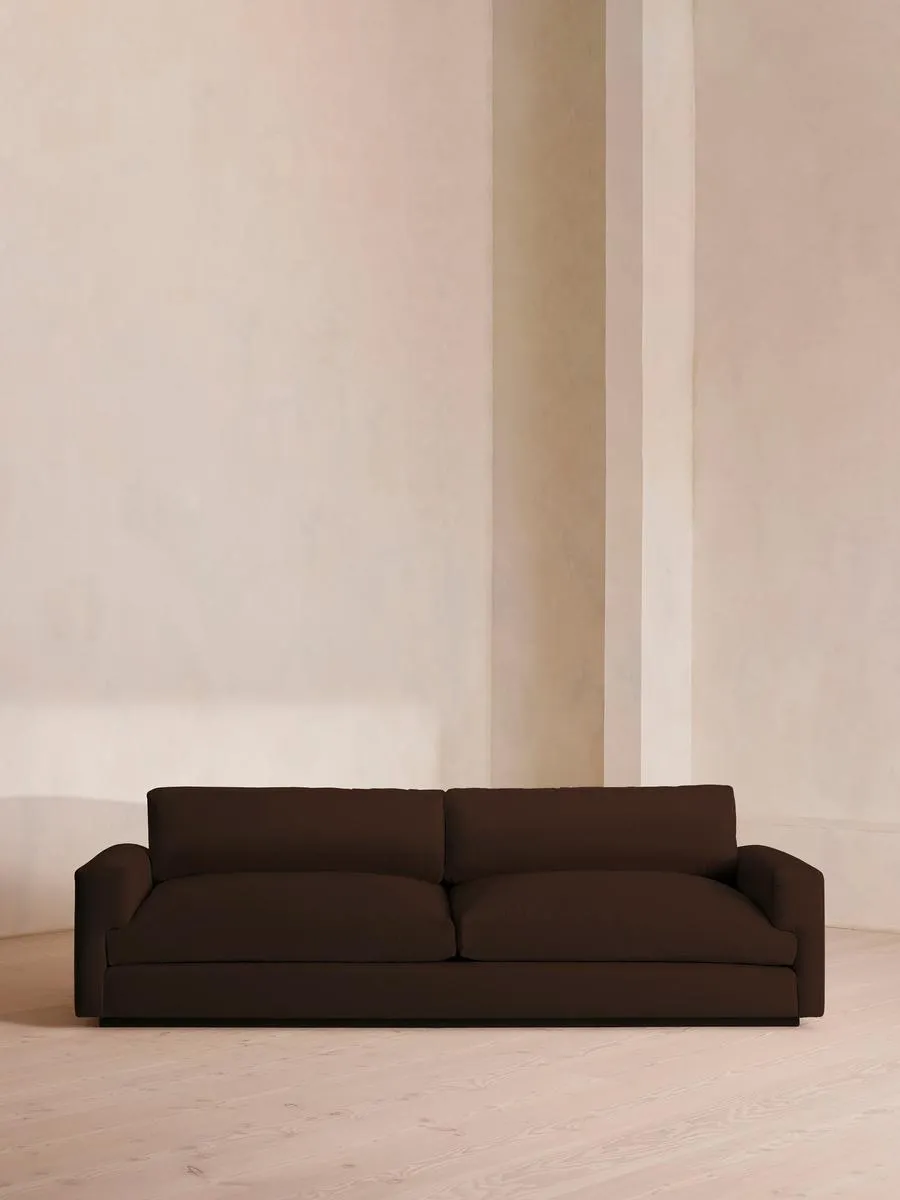 Mossley Four Seater Sofa, Velvet, Chocolate Brown