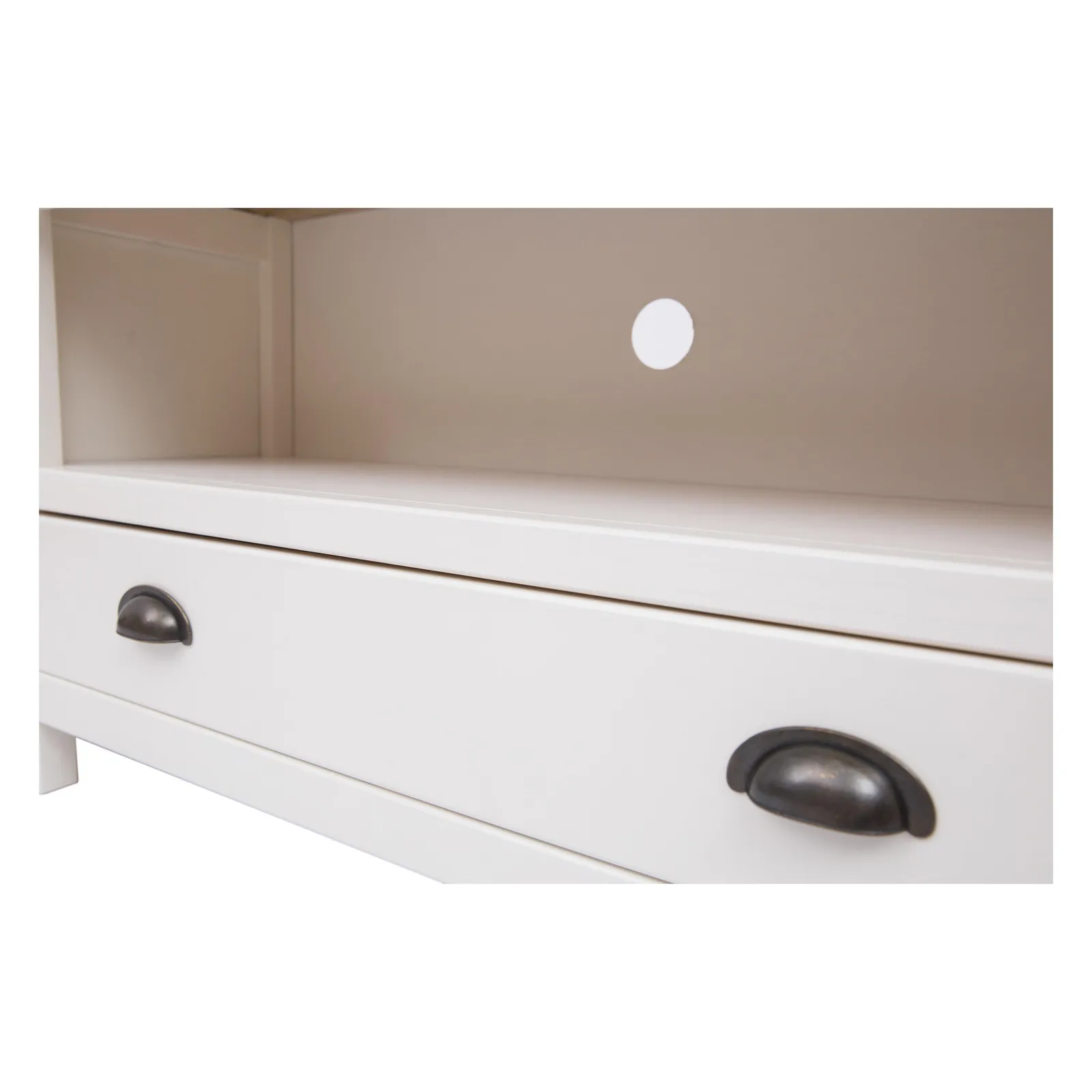 Cabinet Bits Lovere Off-White 1 Drawer TV Cabinet Brass Cup Handle 5