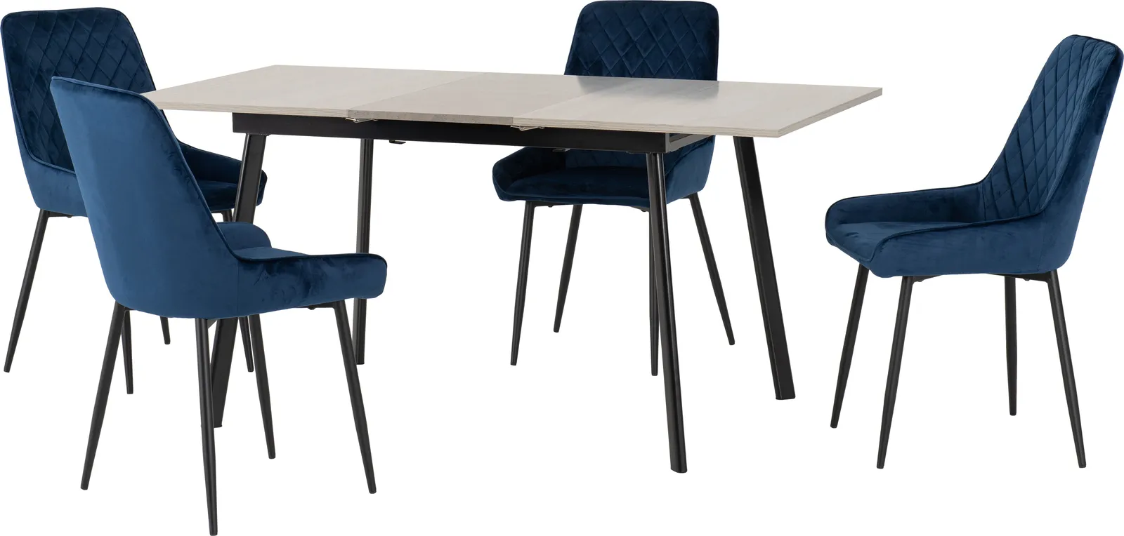 Seconique Avery Extending Dining Set with Avery Chairs in Blue 2