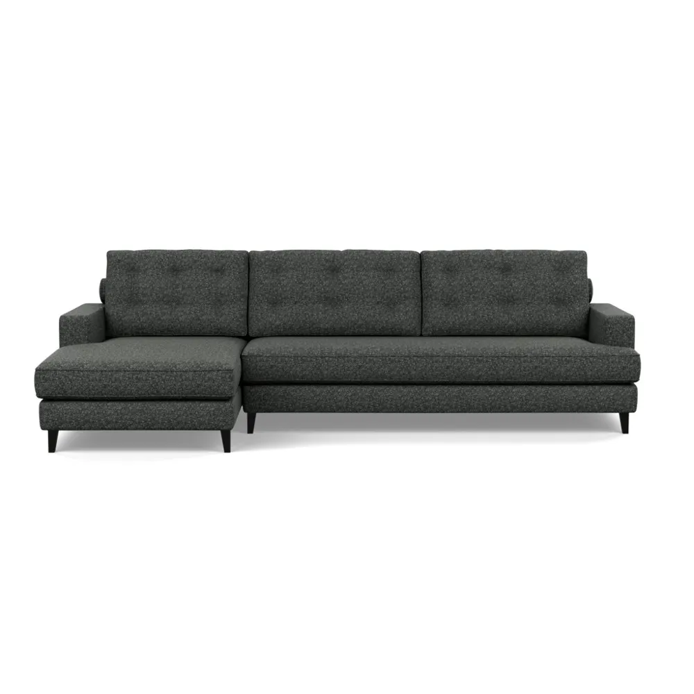 Heal's Mistral Left Hand Facing Corner Sofa Brecon Charcoal Black Feet