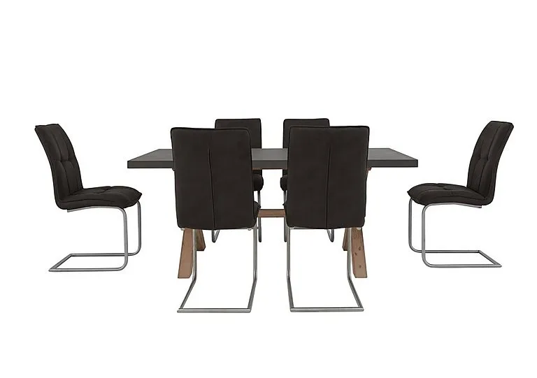 Fusion Large Table and 6 Chairs Dining Set