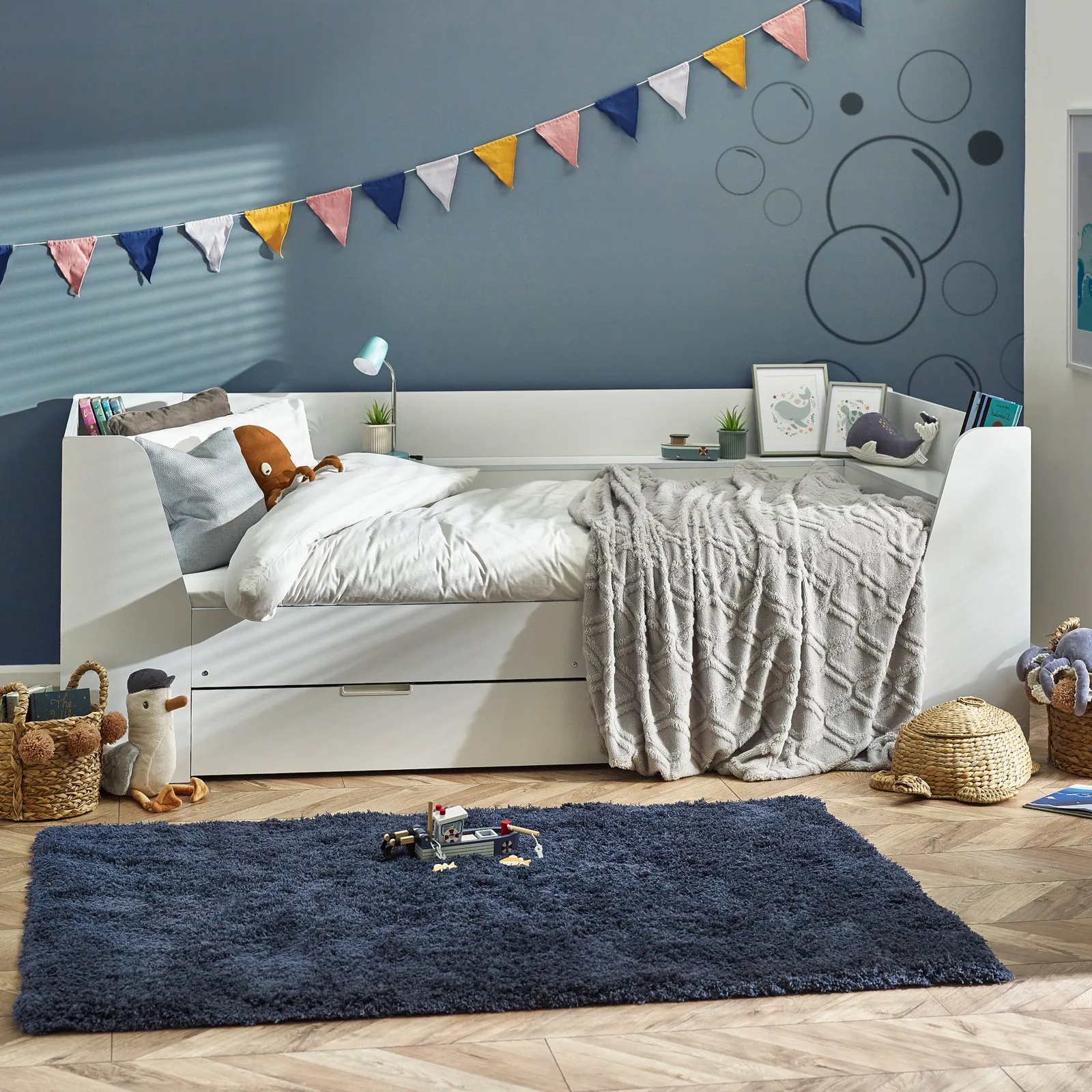 Cyclone - Single – Day Bed with Underbed Storage Drawer - White - Wooden - 3ft