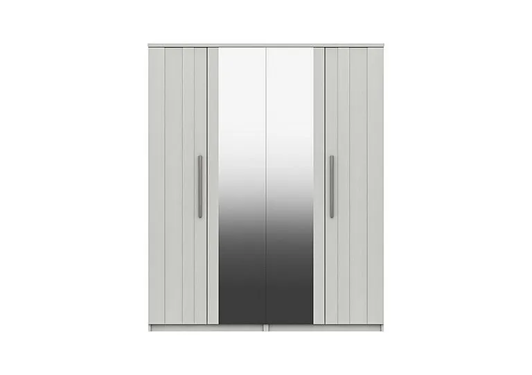 Victoria 4 Door Wardrobe with 2 Mirrors - White