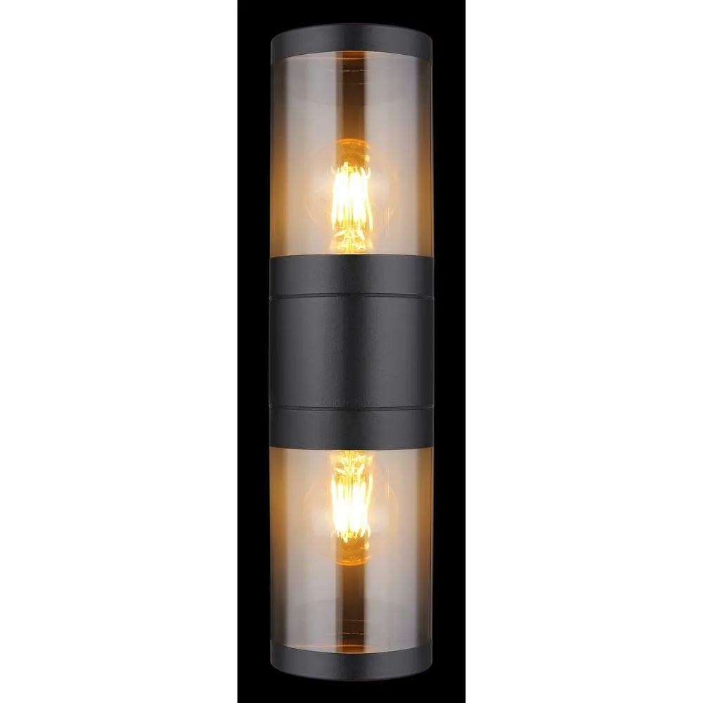 Netlighting Xeloo Outdoor Up Down Wall Lamp Matt Black IP44 2x E27 5