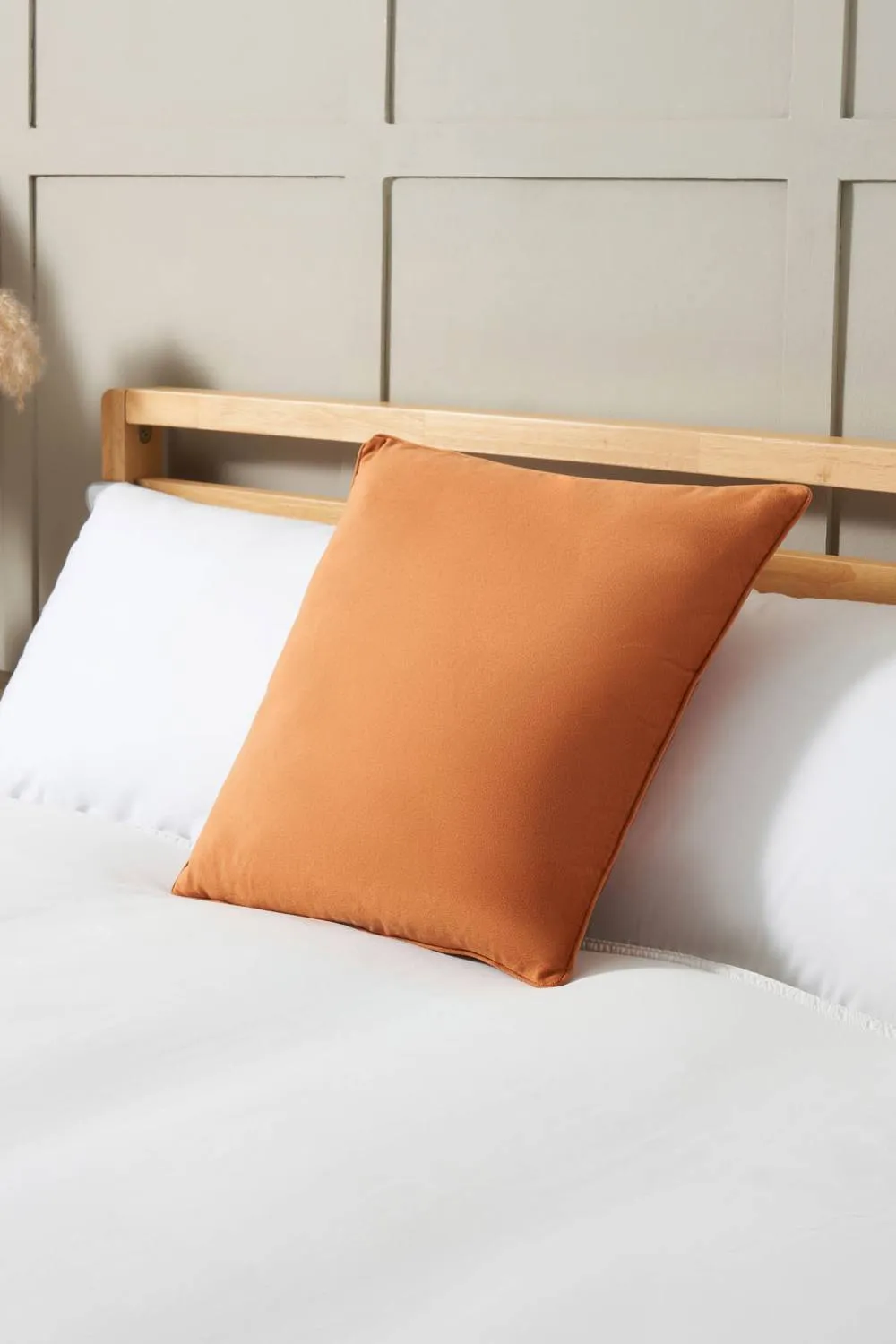 BHS Small Velour Piped Cushion in Orange 1