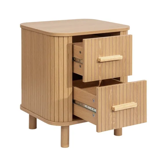 Axel 2 Drawer Fluted Bedside Table 6