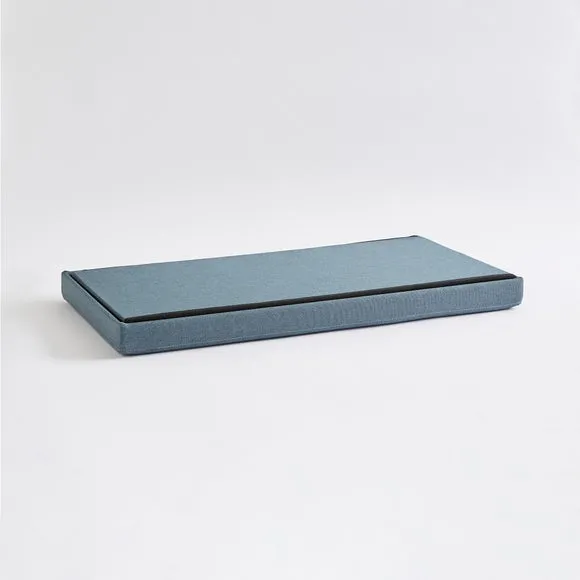 Faux Linen Rectangular Ottoman 4