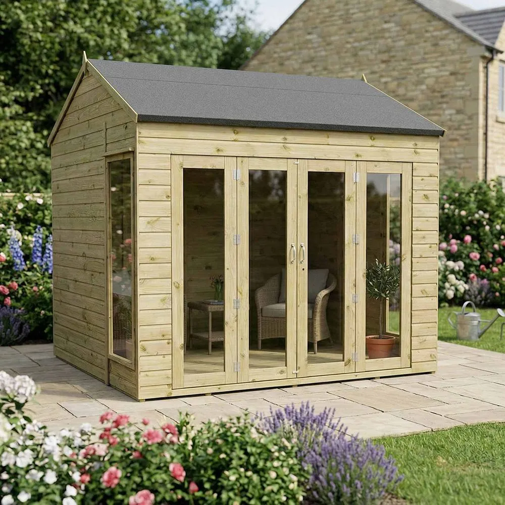Mercia 8 x 8 Feet Vermont Summerhouse - L248.9 x W241.4 x H260.4 cm - Brown 4