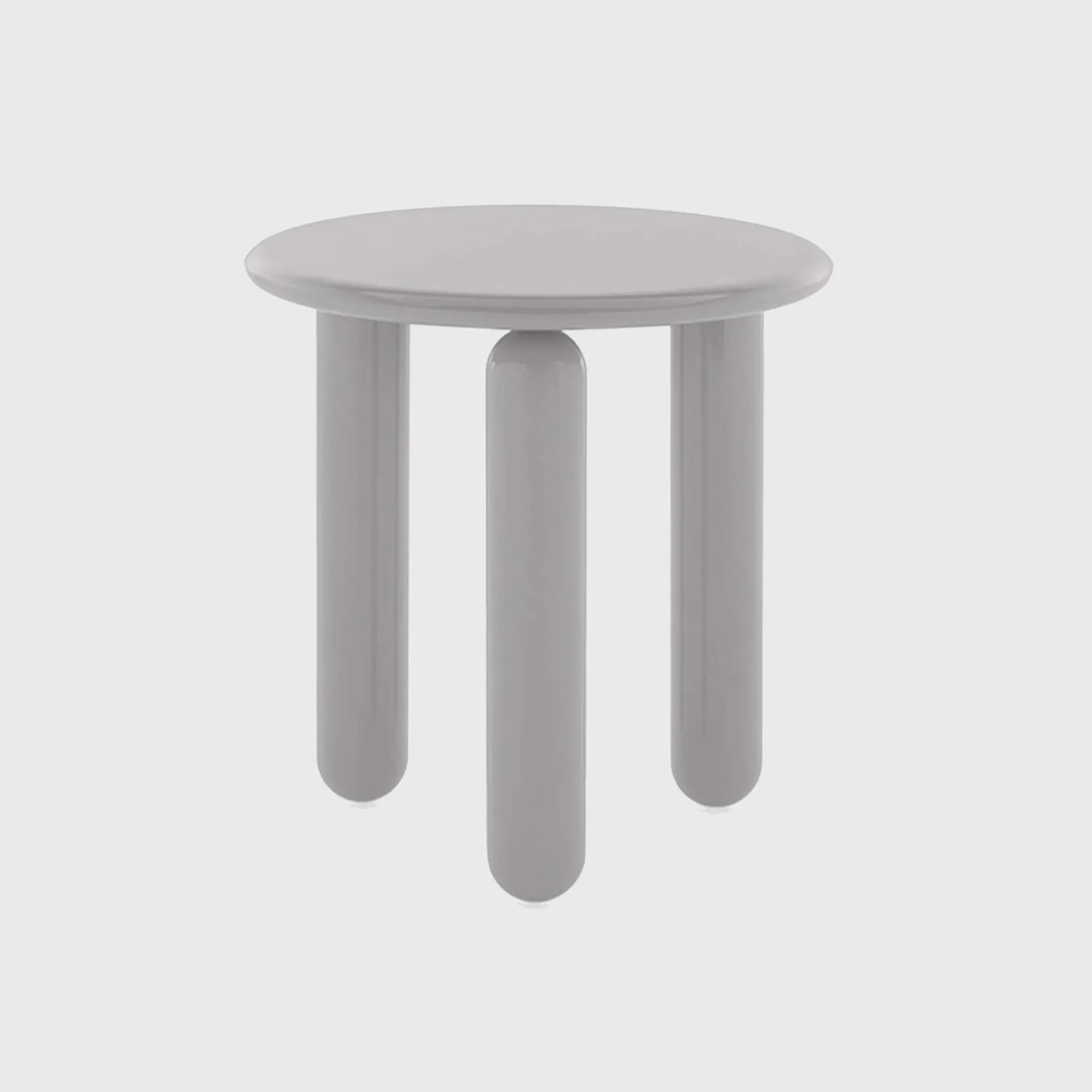 Kartell Undique Mas Side Table 48X48X51 Grey, Round Wood | Barker & Stonehouse