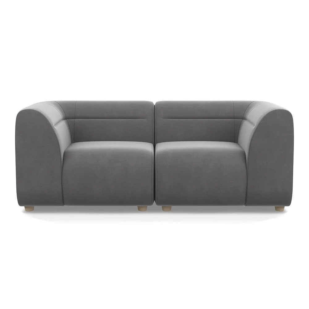 Heal's Lilli 2 Seater Sofa Smart Velvet Mercury Natural Beech Feet 1