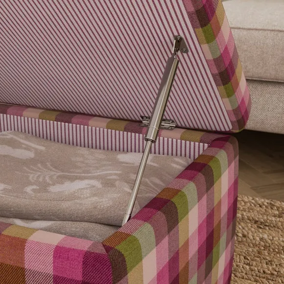 Box Chest Bright Check Storage Footstool 3