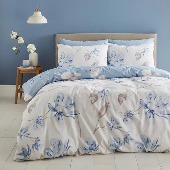 Lois Floral 144 Thread Count Reversible Duvet Cover & Pillowcase Set 1