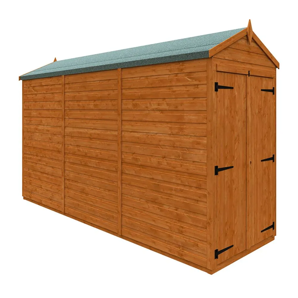 Buttercup Farm 12x4 Flex Apex Double Door Windowless 12mm Flex - L353.8xW115xH209 cm in Burnt Orange