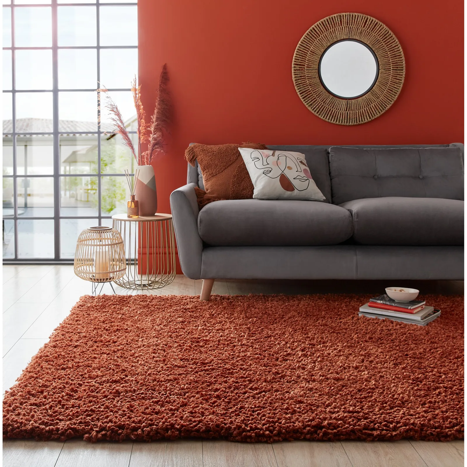Bertie Shaggy Rug Orange