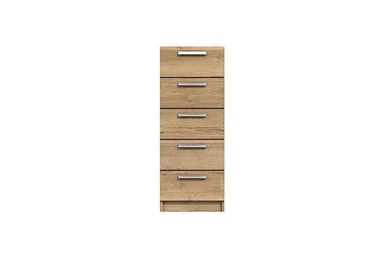 Waterloo 5 Drawer Tall Chest - Natural Rustic Oak