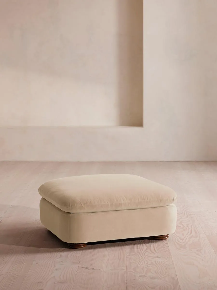 Rava Ottoman, Velvet, Porcelain