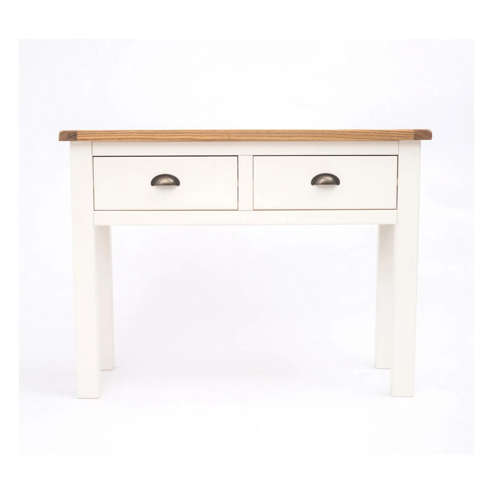 Cabinet Bits Lovere Off-White 2 Drawer Console Table Brass Cup Handle 2